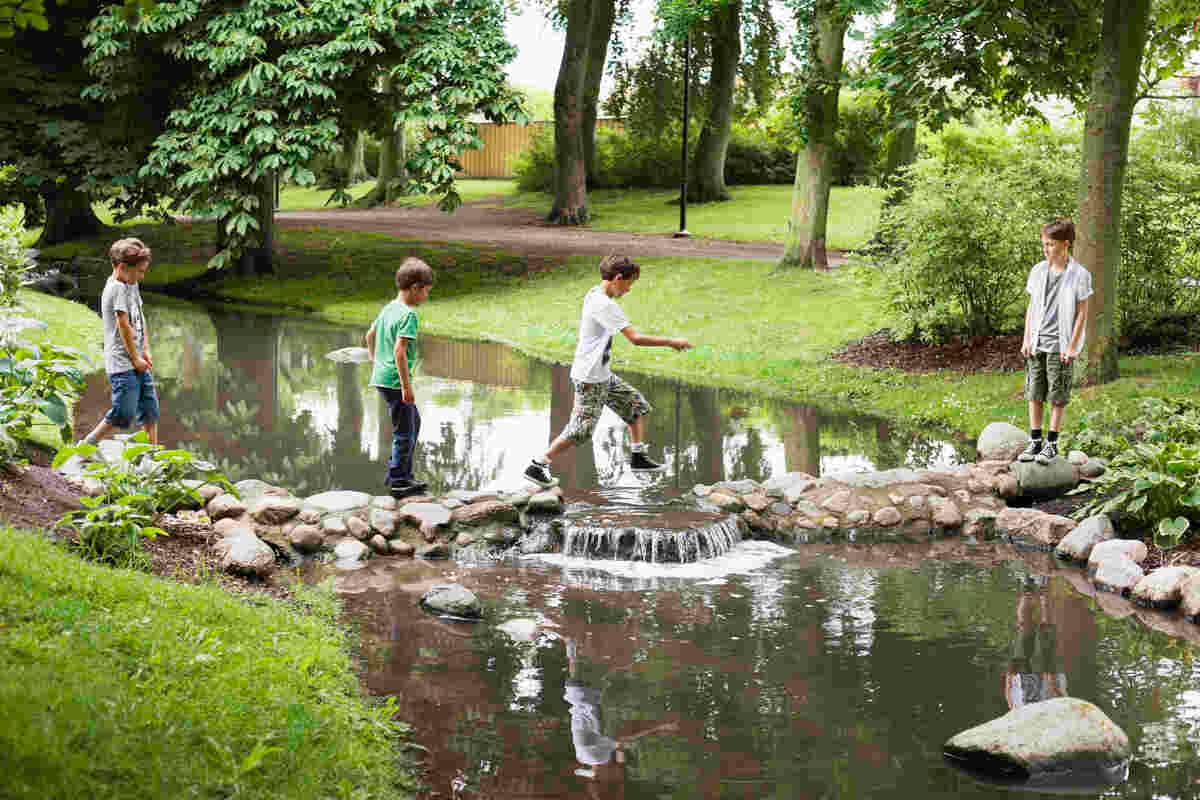 Boys playing in the park