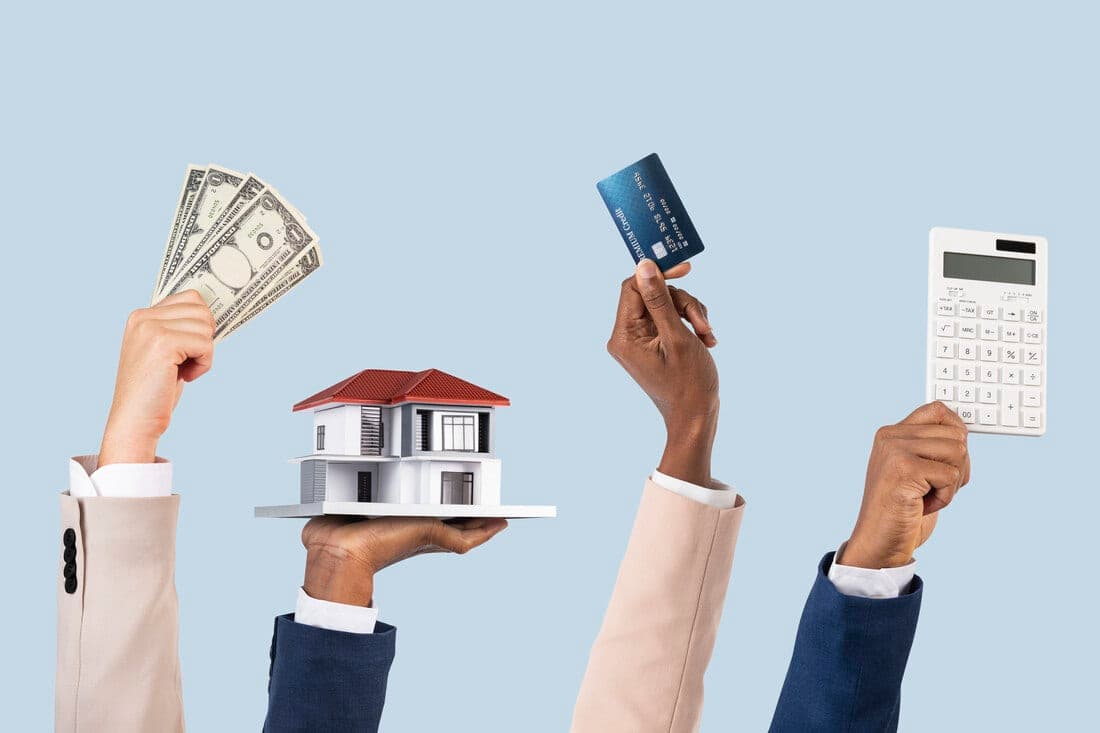 four hands waiving credit card mortgage bank