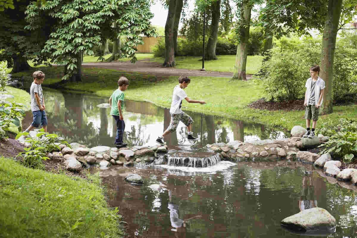 Boys playing in the park