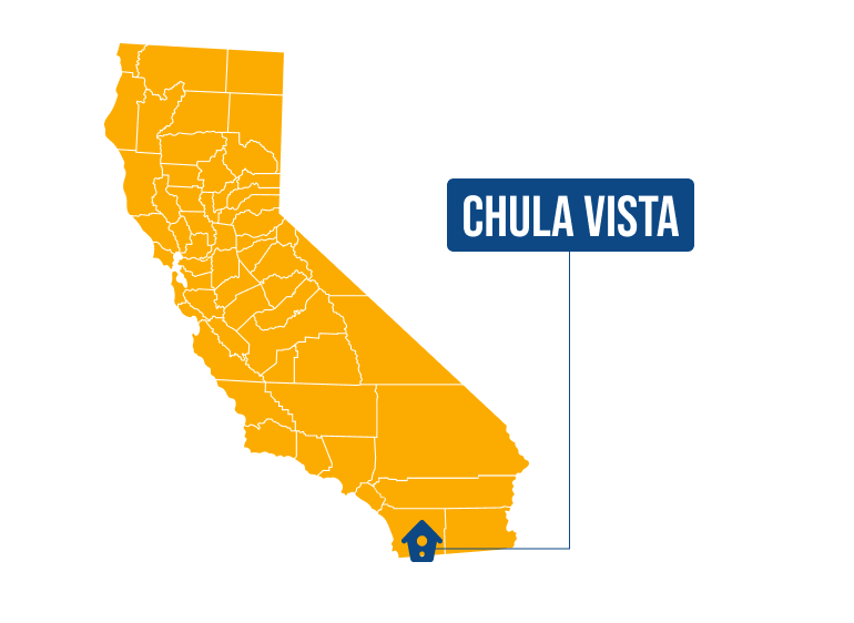 Chula Vista on the California map