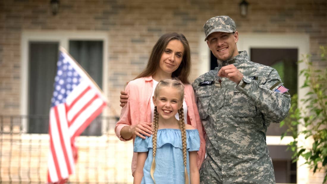 A Man Working in the Military and his Family