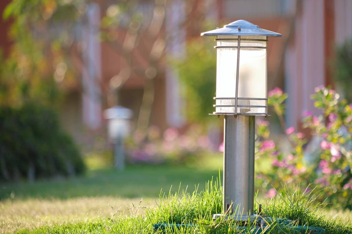 Outdoor Lamp on Yard Lawn