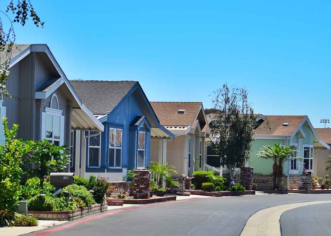 lined up houses suburban area neighborhood