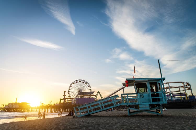 Santa Monica Pier at Sunset