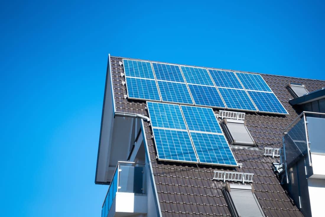 Solar Panels on the Roof of a Private House