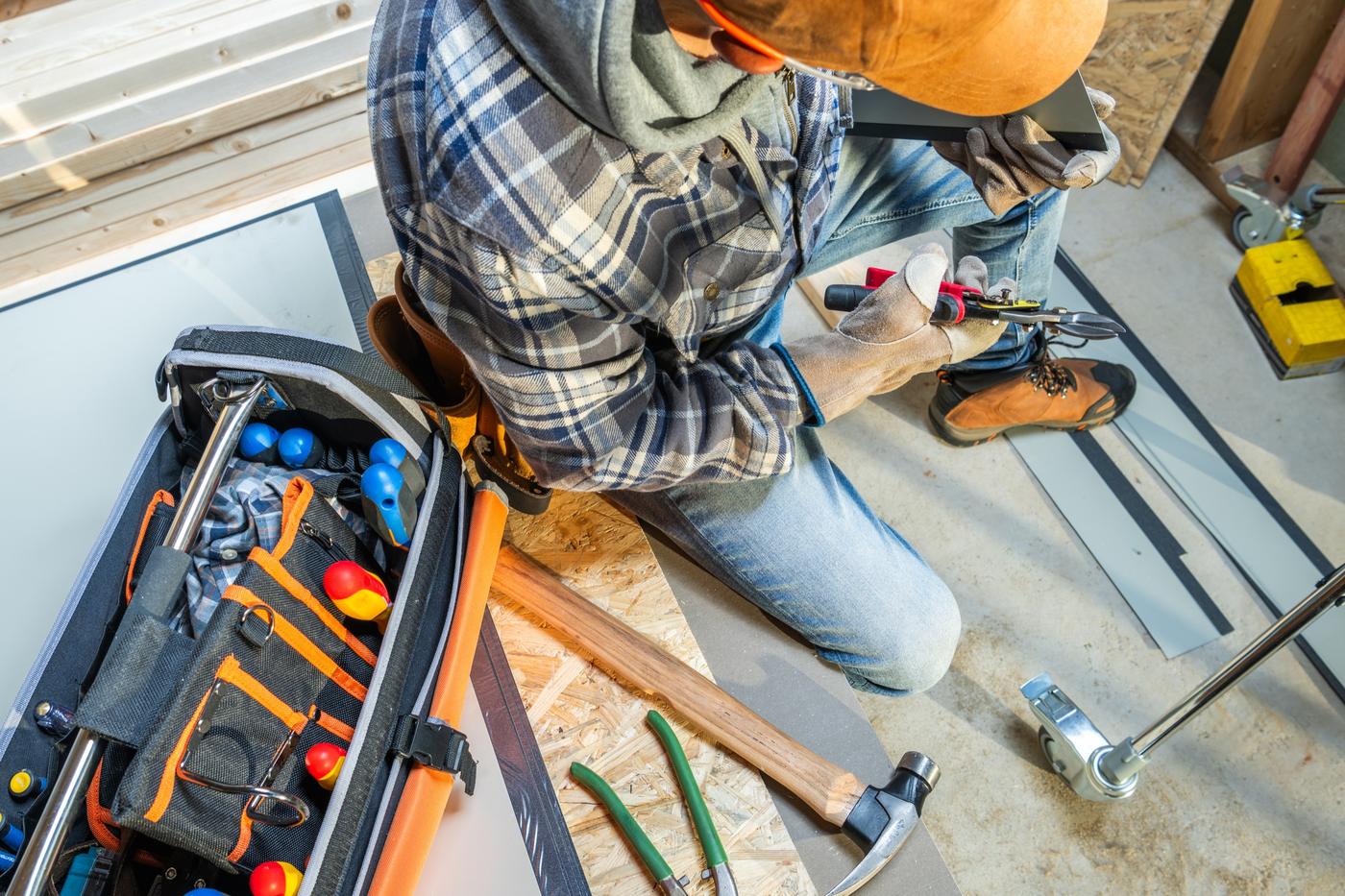 Contractor working on home repairs